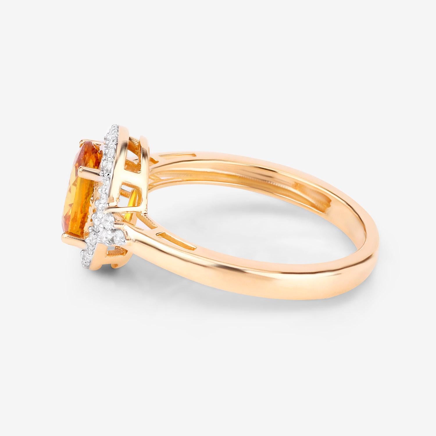 Natural Yellow Sapphire Ring Diamond Setting 1.75 Carats 14K Yellow Gold In Excellent Condition For Sale In Laguna Niguel, CA