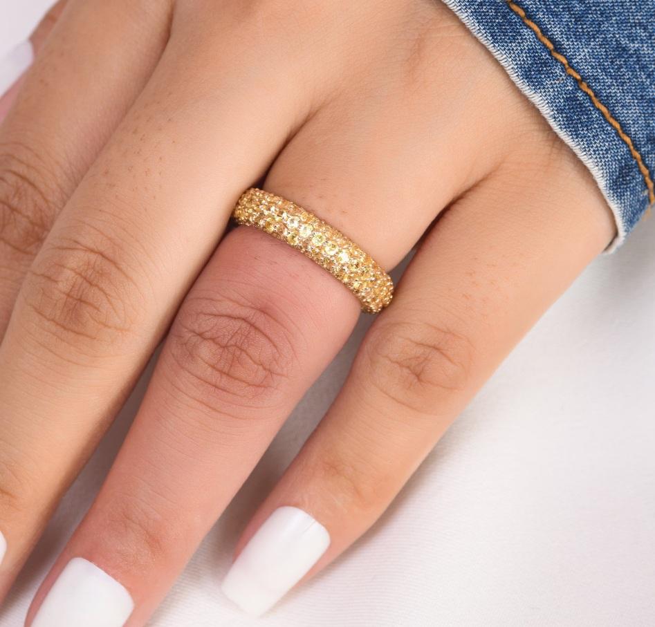 Anello con zaffiro giallo naturale in oro 14k In condizioni Nuovo in vendita a jaipur, IN