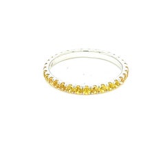 Natural Yellow Sapphire Ring Size 6.5 14k W Gold 0.66 CTW Certified