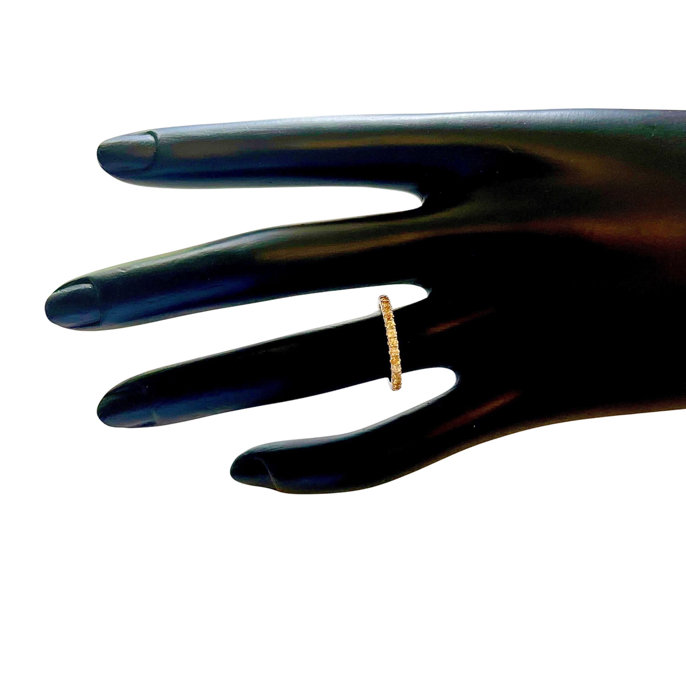 Natural Yellow Sapphire Ring Size 6.5 14k W Gold 0.66 CTW Certified For Sale 1