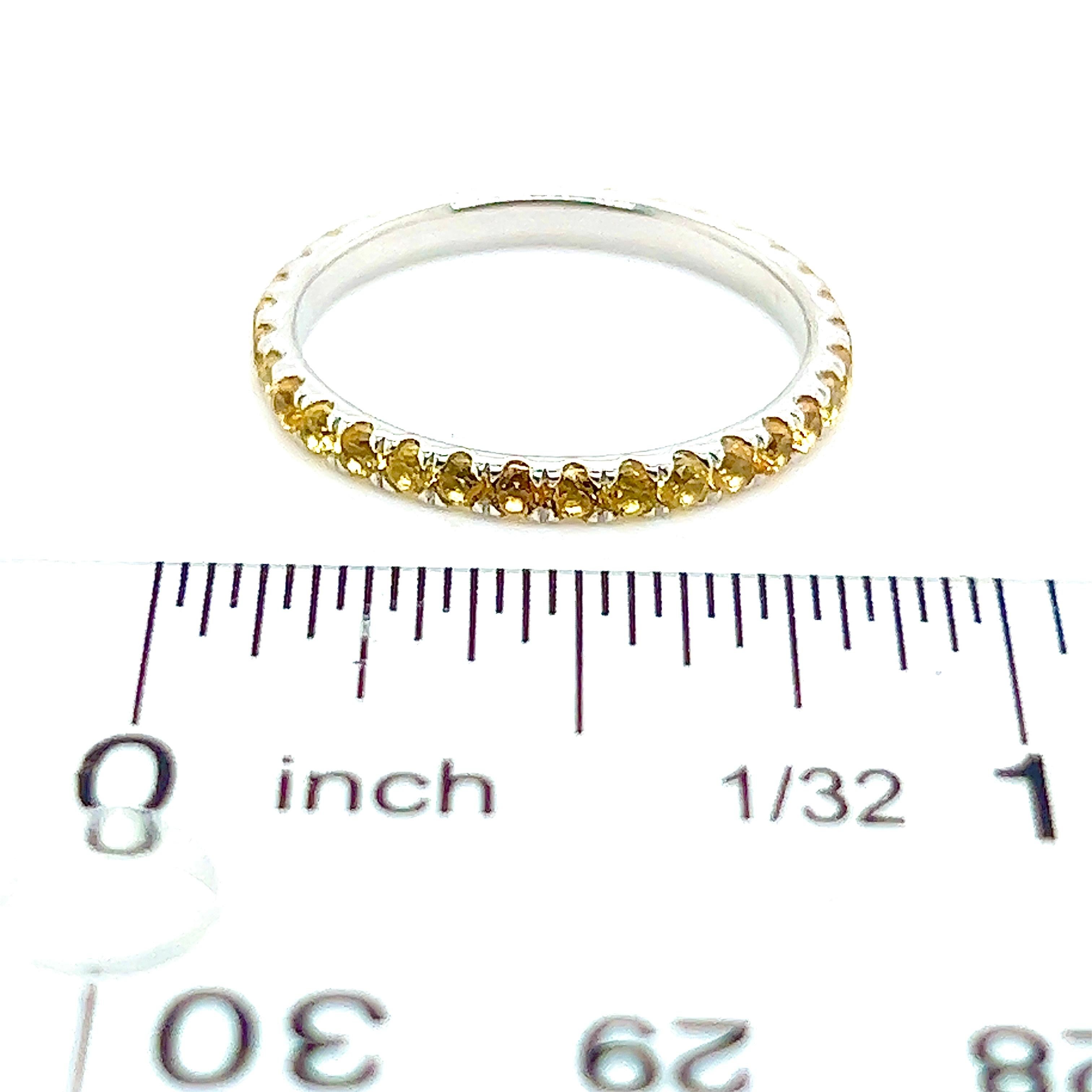 Natural Yellow Sapphire Ring Size 6.5 14k W Gold 0.66 CTW Certified For Sale 3