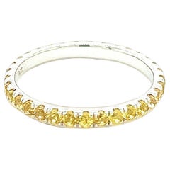 Natural Yellow Sapphire Ring Size 6.5 14k W Gold 0.66 CTW Certified