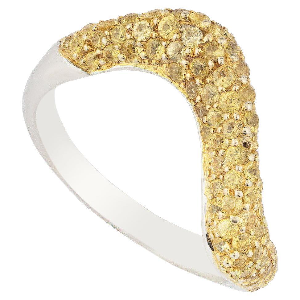 Natürlicher gelber Saphir-Ring mit 1,39 Karat mit 18 Karat Gold 