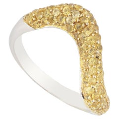 Bague en or 18 carats avec saphir jaune naturel de 1,39 carat 