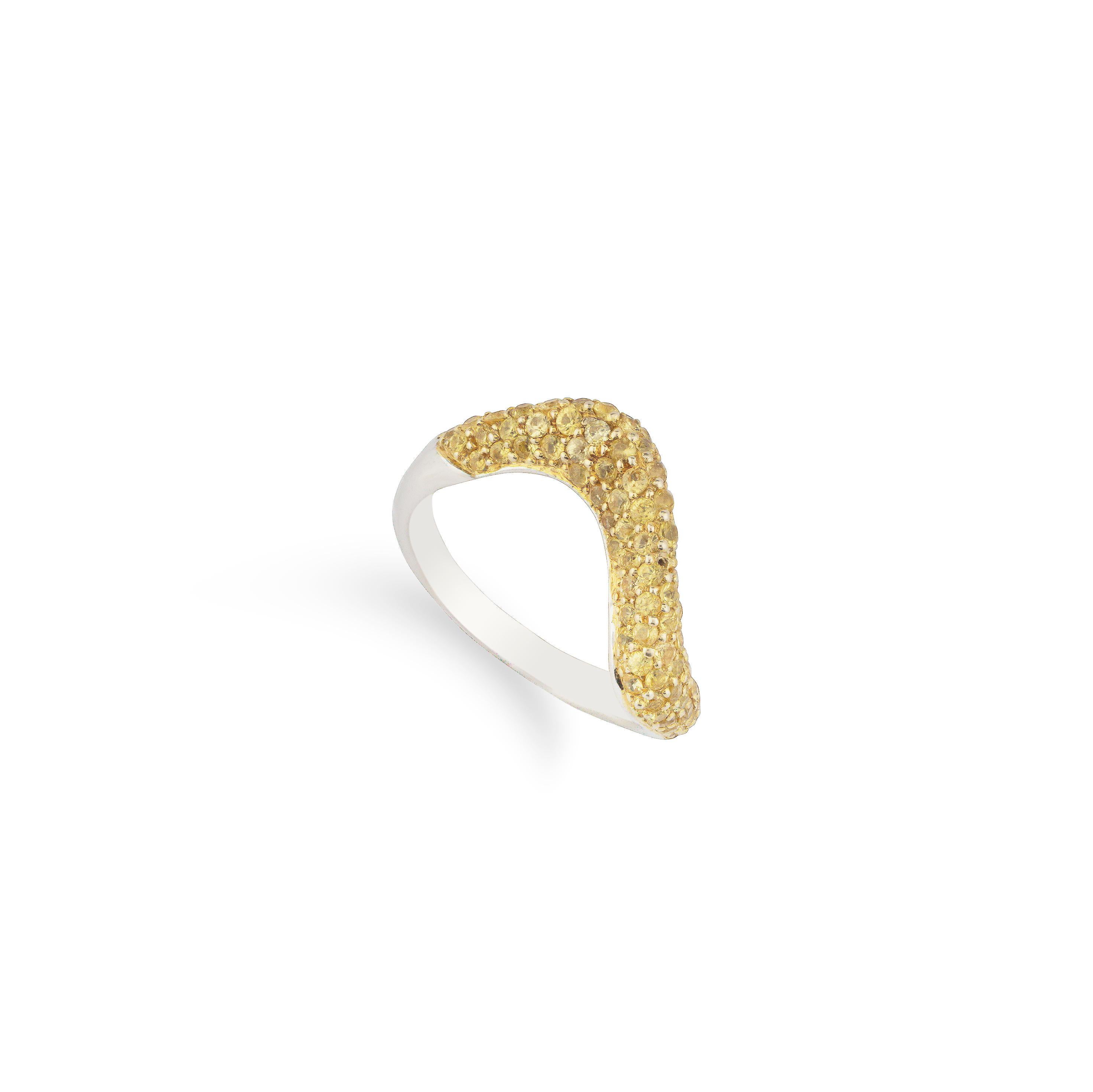 Saphir jaune naturel de 1,39 carat en or 18 carats Pour femmes en vente