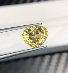 Natural Yellow Zircon Heart Cut 4.56 Carat Loose Gemstone for Ring from Cambodia