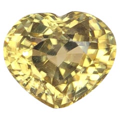 Natural Yellow Zircon Heart Cut 4.56 Carat Loose Gemstone for Ring from Cambodia