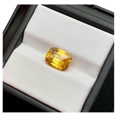 Natural Yellow Zircon loose gemstone 5.00ct., High quality, Cushion, Certificate