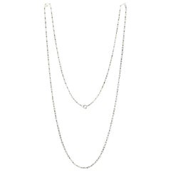 Natural Yellowish White Diamond Briolette Long Chain Necklace in Platinum