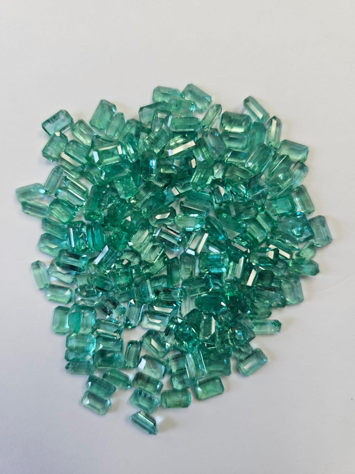**Zambian Emeralds (5x3 emerald cut shape )*
Discover the enchanting beauty of Zambian emeralds, known for their stunning green hue. These emeralds, meticulously cut into faceted shapes, radiate brilliance and elegance. Each gemstone is sourced from