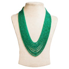 Natural Zambian Emerald Beads in 10 lines