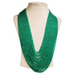 Natural Zambian Emerald Beads in 17 lines