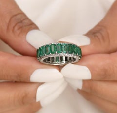 Natural Emerald and Diamond Halo Ring in 14K Gold, 5.50 Carats