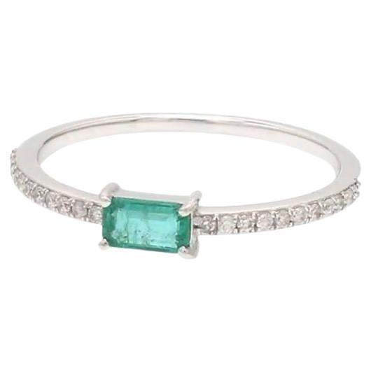 Natural zambian emerald diamond ring in 14k gold