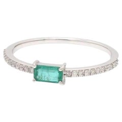 Natural zambian emerald diamond ring in 14k gold