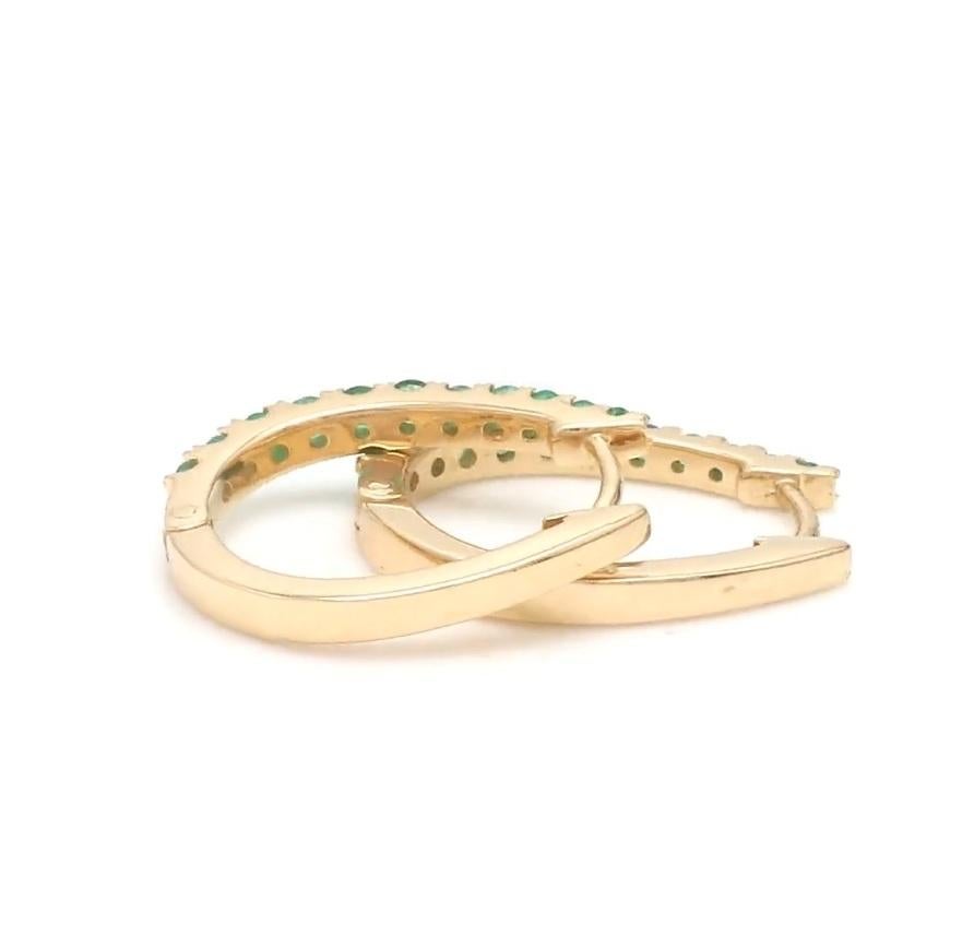 Emerald round mini hoops earrings gold  Natural emerald round prong set mini hoops earring gold  Emerald long mini hoops earrings gold

GEMSTONE DETAILS :
✦ Gemstone : Emerald
✦ Gemstone Type : Natural
✦ Gemstone Size : Mix
✦ Gemstone Shape : Round