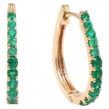 Natural zambian emerald earring in 14k gold