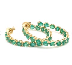 9.34 cts Natural Zambian emerald earring in 18k gold
