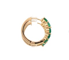 14K Gold Zambian Emerald Stud Earrings, 1.10 Carats
