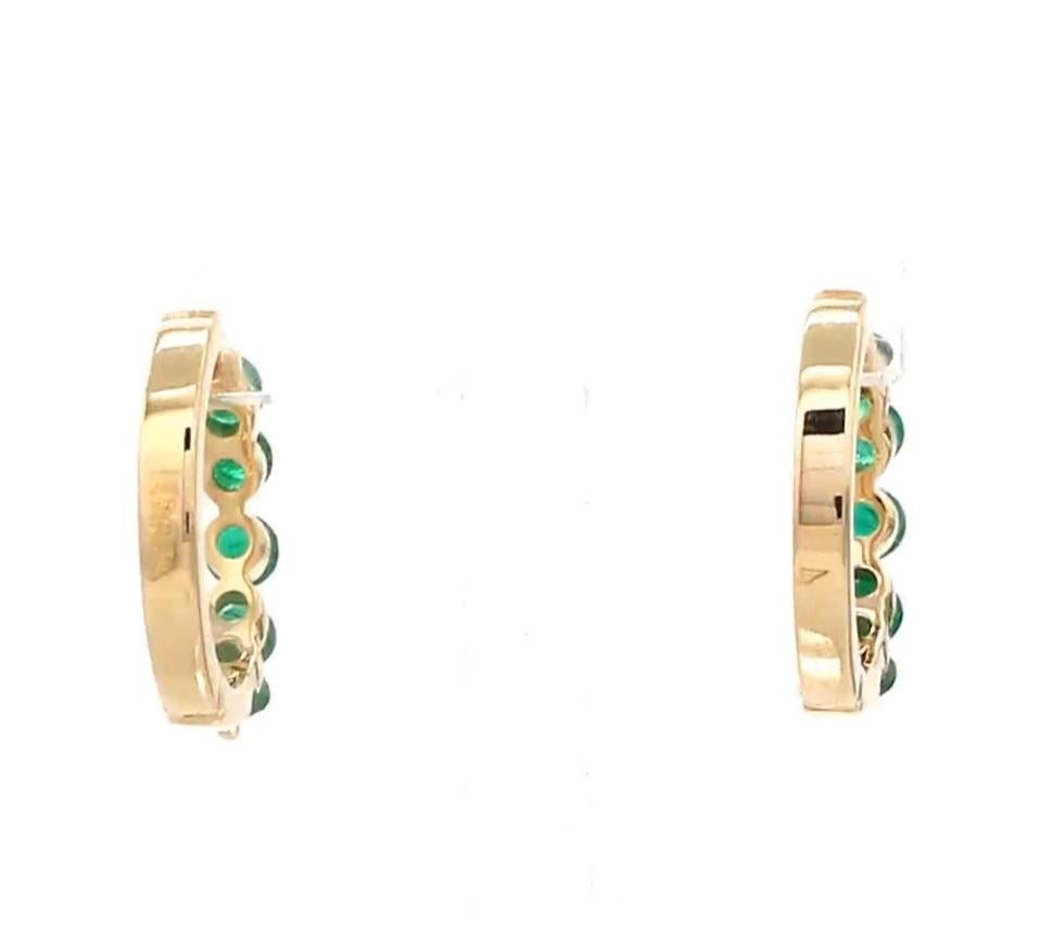 Natural Zambian emerald earringin 14k gold en venta 2