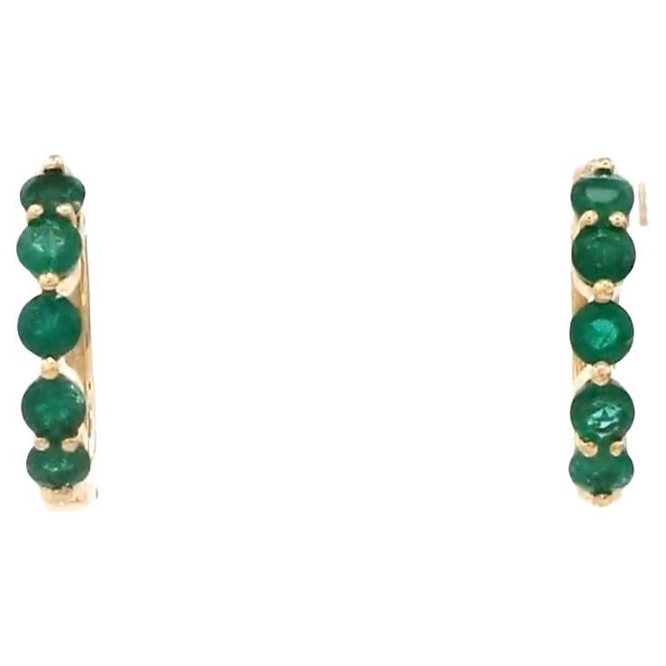 Natural Zambian emerald earringin 14k gold