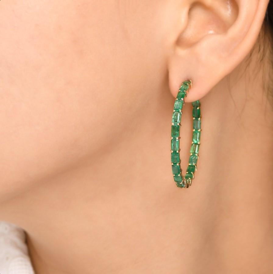 Véritable émeraude octogonale grandes boucles d'oreilles or  Nature 45MM big 18CT emerald cut hoops earrings gold  Boucles d'oreilles pendantes en émeraude or

DÉTAILS DE LA PIERRE :
✦ Pierre : Émeraude
✦ Type de pierre : Nature
Taille de la pierre