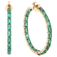 Natural Zambian emerald earrings in 14k  gold
