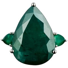 Anello di fidanzamento con smeraldo naturale dello Zambia in oro 18 carati con smaltatura verde