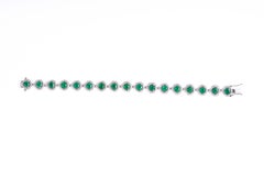 Natural 7.42cts Zambian Emerald & 3.00cts Diamonds Bracelet in 14k Gold