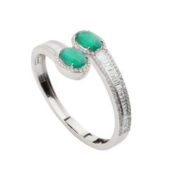 Émeraude naturelle de Zambie de haute qualité  Bracelet en or 18 carats avec diamants
