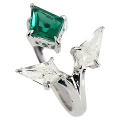 Natural zambian Emerald high quality & diamond ring in 18k gold