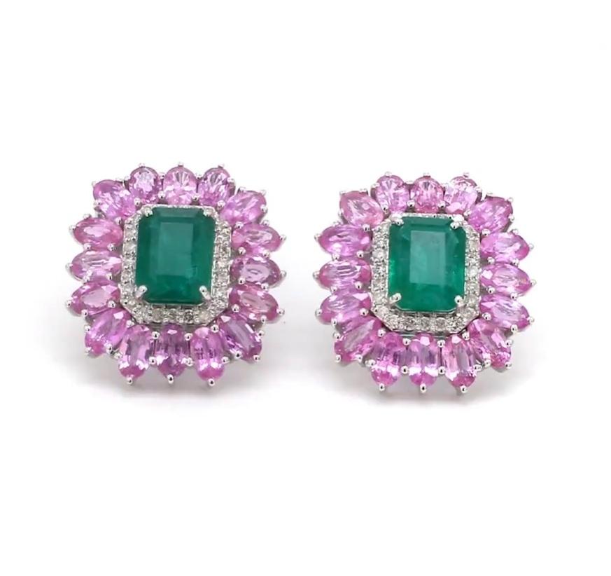 Pink sapphire oval emerald diamond earring gold  Natural emerald cut emerald pink sapphire studs gold  Pink sapphire earrings studs gold

GEMSTONE DETAILS :
✦ Gemstone : Pink Sapphire
✦ Gemstone Type : Natural
✦ Gemstone Size : 5x3 MM
✦ Gemstone