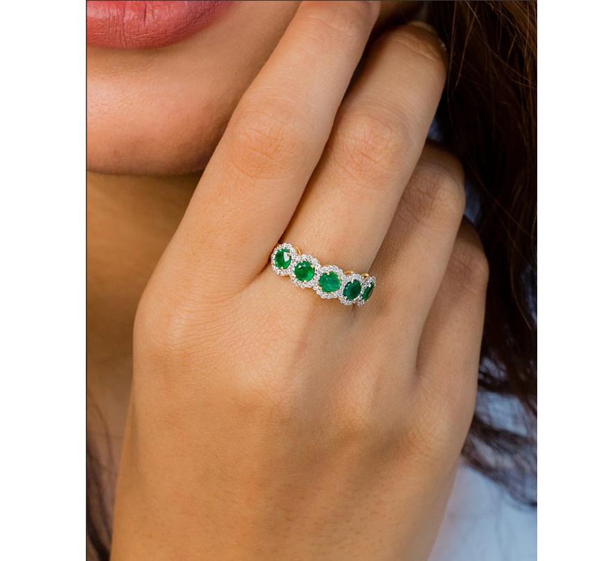 Natural zambian Emerald Ring 14K Gold In New Condition For Sale In jaipur, IN