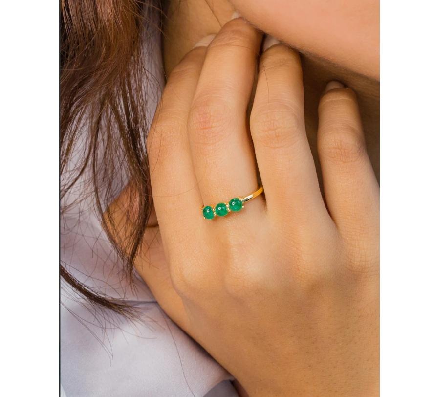 Esmeralda natural de Zambia Anillo de oro de 14 quilates en Nuevo estado para la venta en jaipur, IN