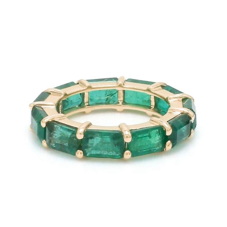 Natürlicher sambischer Smaragd Ring 14k Gold im Angebot 1