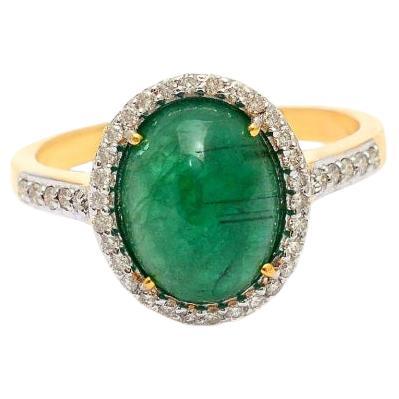 Natural zambian Emerald Ring 14K gold