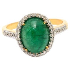 Natural zambian Emerald Ring 14K gold