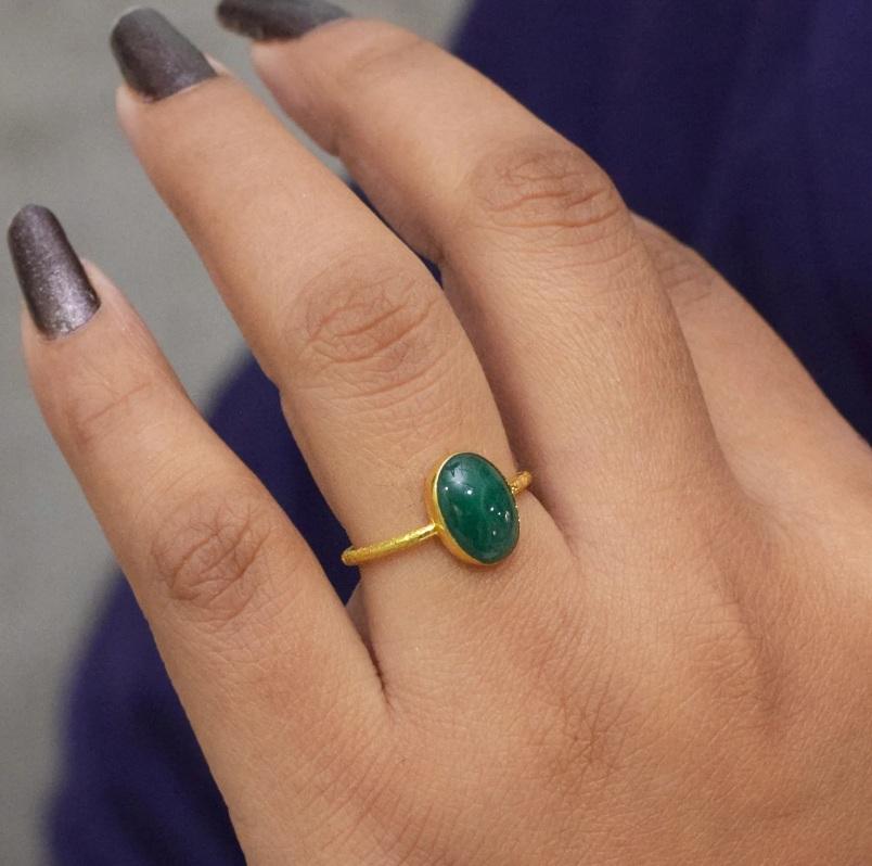 Taglio Asscher Anello con smeraldo naturale dello Zambia in oro 18 carati in vendita