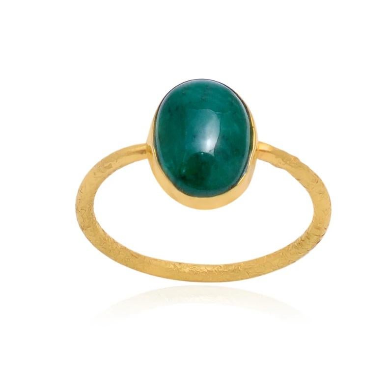 Anello con smeraldo naturale dello Zambia in oro 18 carati in vendita 2