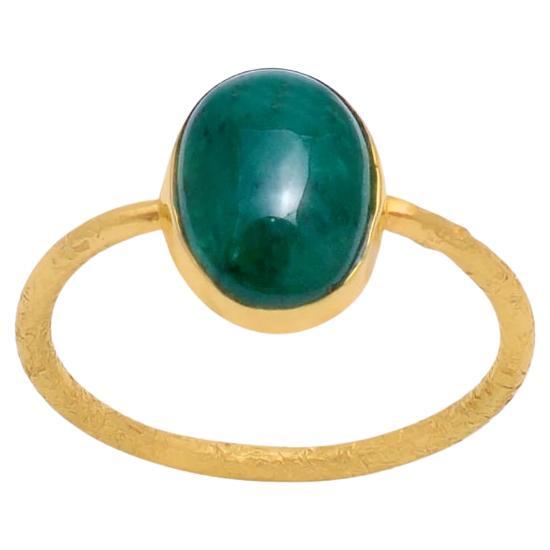 Bague en émeraude naturelle de Zambie Or 18K