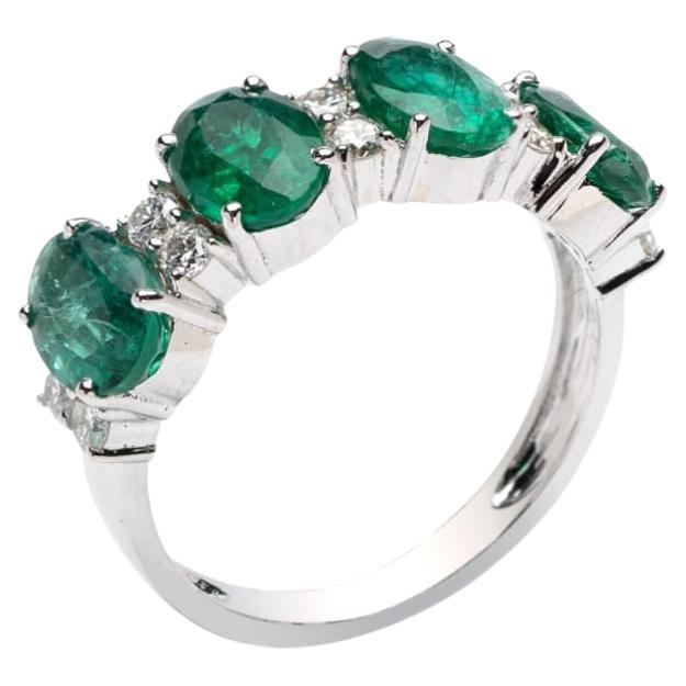 Natural Zambian emerald ring 3 Carats and 0.42 cents in 14k gold