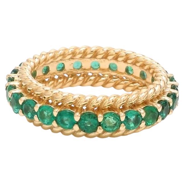 Natural zambian emerald ring in 14k gold