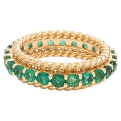 Natural zambian emerald ring in 14k gold