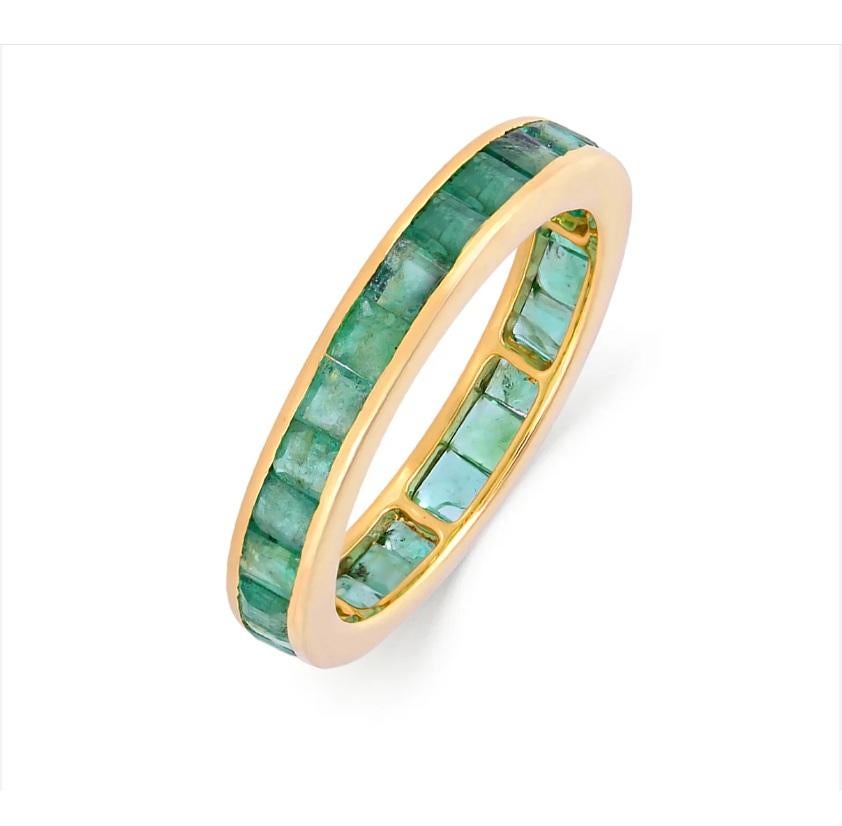 Natural zambian emerald ring in 18k gold For Sale 6