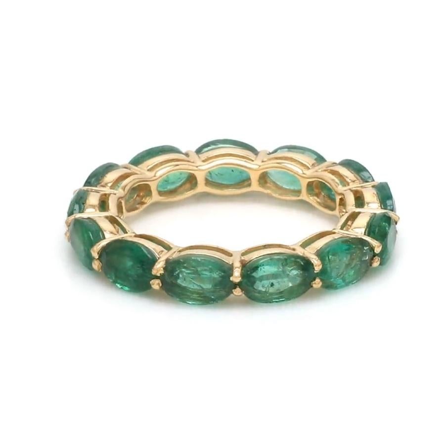 Bague en or 18k avec émeraude naturelle de Zambie Pour femmes en vente