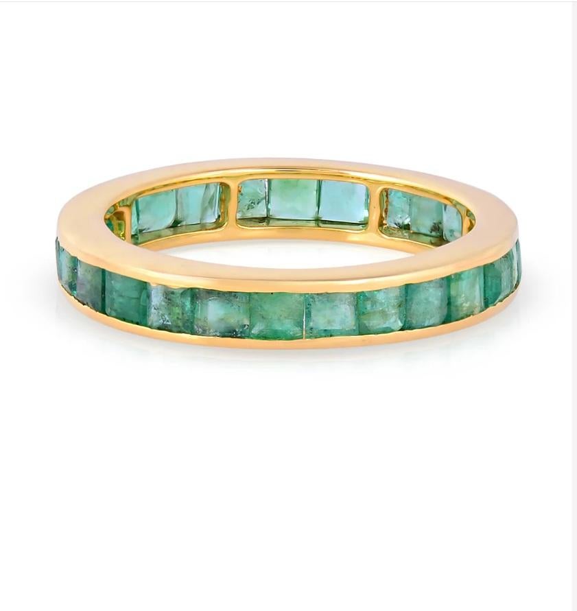 Natural zambian emerald ring in 18k gold For Sale 3