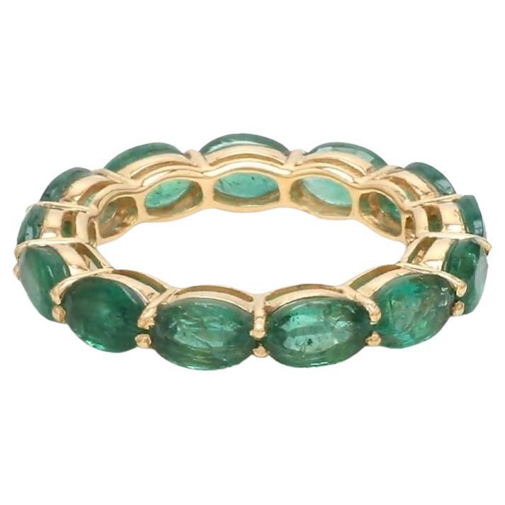 Natural Zambian emerald ring in 18k gold