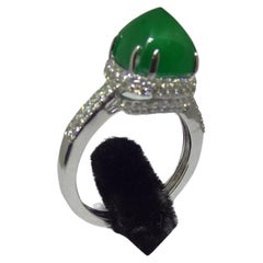 Natural Zambian emerald ring with diamond and 14k gold