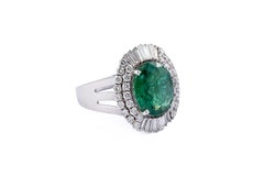 Natural Zambian Emerald 4.54cts & Diamonds 1.47cts Ring in 14k Gold