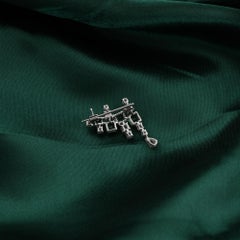 Esmeralda natural de Zambia SI/H Broche de diamantes Colgante Joyas de oro blanco de 18 quilates